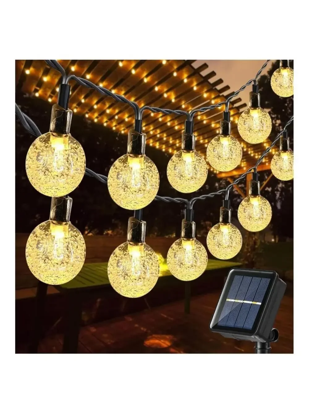 Crystal Glove Solar String Lights Outdoor Waterproof 36.5 ft Warm White New